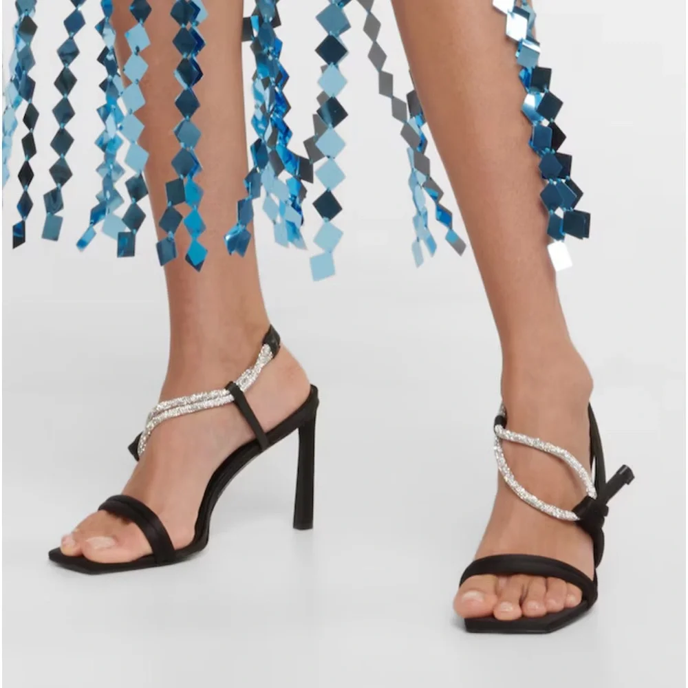 Jonathan‎ Simkhai Cassie Embellished Satin Sandals Size 40